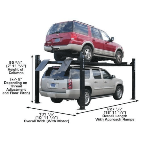 Atlas Garage PRO9000 4 Post Lift + RJ6 Rolling Jacks Combo - Image 7