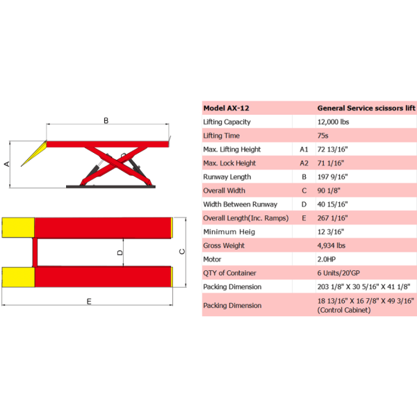 Amgo AX-12 12,000 Lb Scissor Lift - Image 3