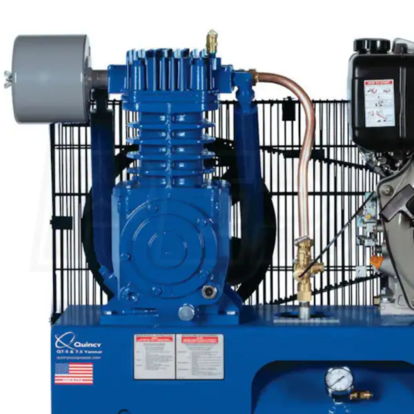Quincy D207Y30HC QT 10-HP 30-Gallon Two-Stage Truck Mount Air Compressor w/ Electric Start Yanmar Diesel Engine - Image 2