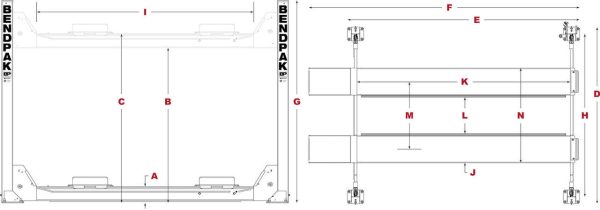 BendPak HDS-14X 14,000 lb. 4 Post Lift - Extended Runways - Image 8