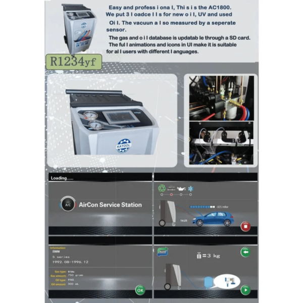 Katool R-1234YF Fully Automatic Recovery, Recycle & Recharge DUAL AC2100 Machine - Image 2