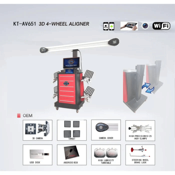 Katool KT-AV651 Wheel Alignment Machine Works on 2 Post & Scissor Lift - Image 2