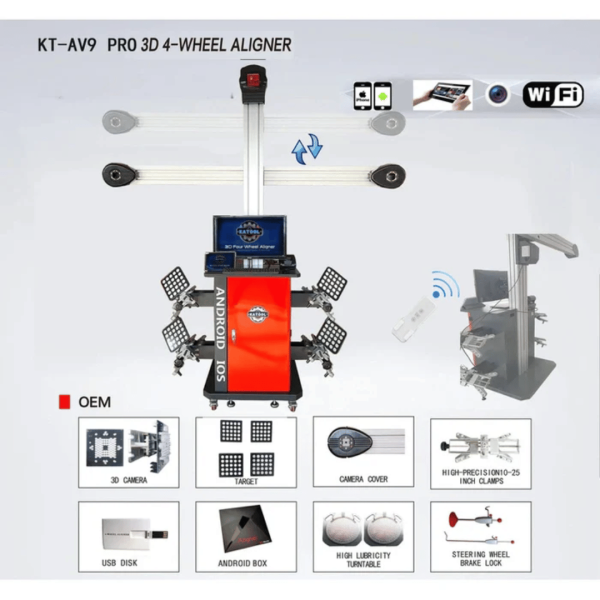 Katool KT-AV9 Wheel Alignment Machine Full-Automatic Works on 2 Post & Scissor Lift - Image 6