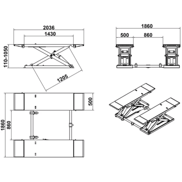 Katool KT-X80-ELECTRIC Mid Rise Scissor Lift - Image 3