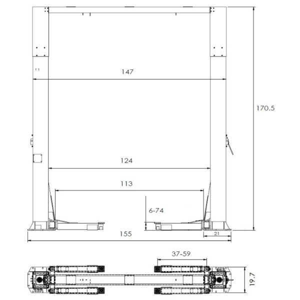 Triumph NTO-20S 20,000 lb. 2 Post Lift - Image 7