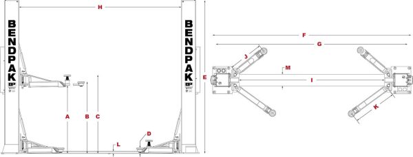 BendPak XPR-12FDL 12,000 lb. 2 Post Lift - Image 6