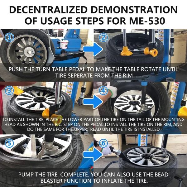 Motooltech ME-T530/ME-B650 Tire Changer & Wheel Balancer Tire Repair Machine - Image 8