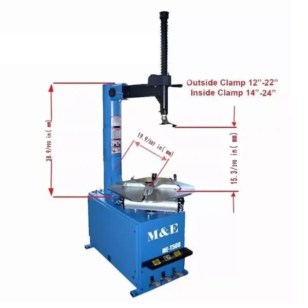 Motooltech ME-T500 2.0HP Tire Changer Machine Wheel Tire Changer Swing Arm - Image 2