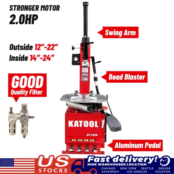Motooltech KT-T810 Tire Changer Tire Repair Machine with Bead Blaster KATOOL - Image 7